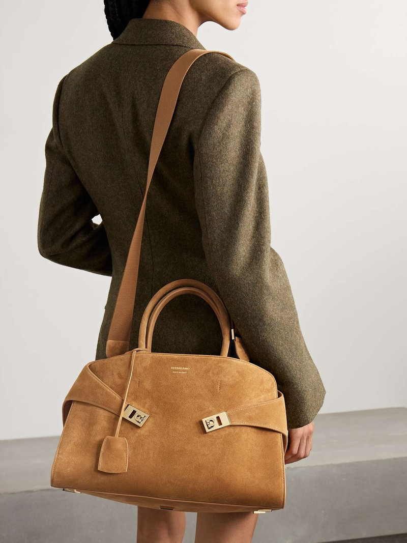 Hug small suede tote Tan 6