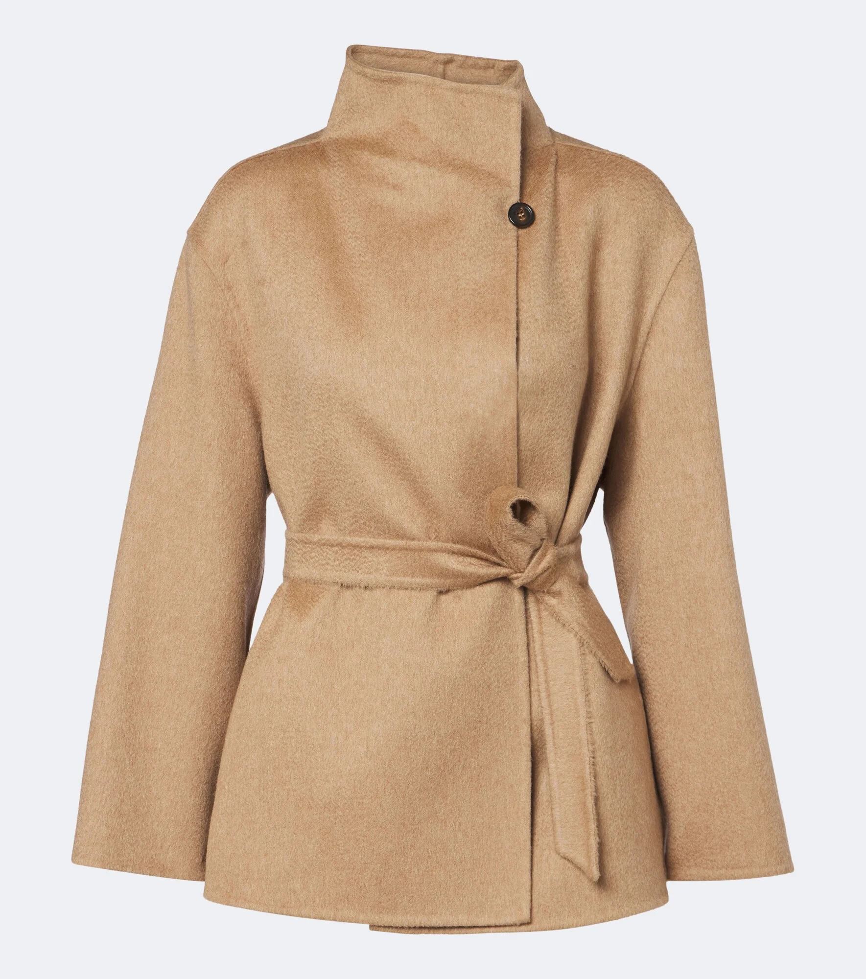 Camel hair and mohair wrap coat - 1