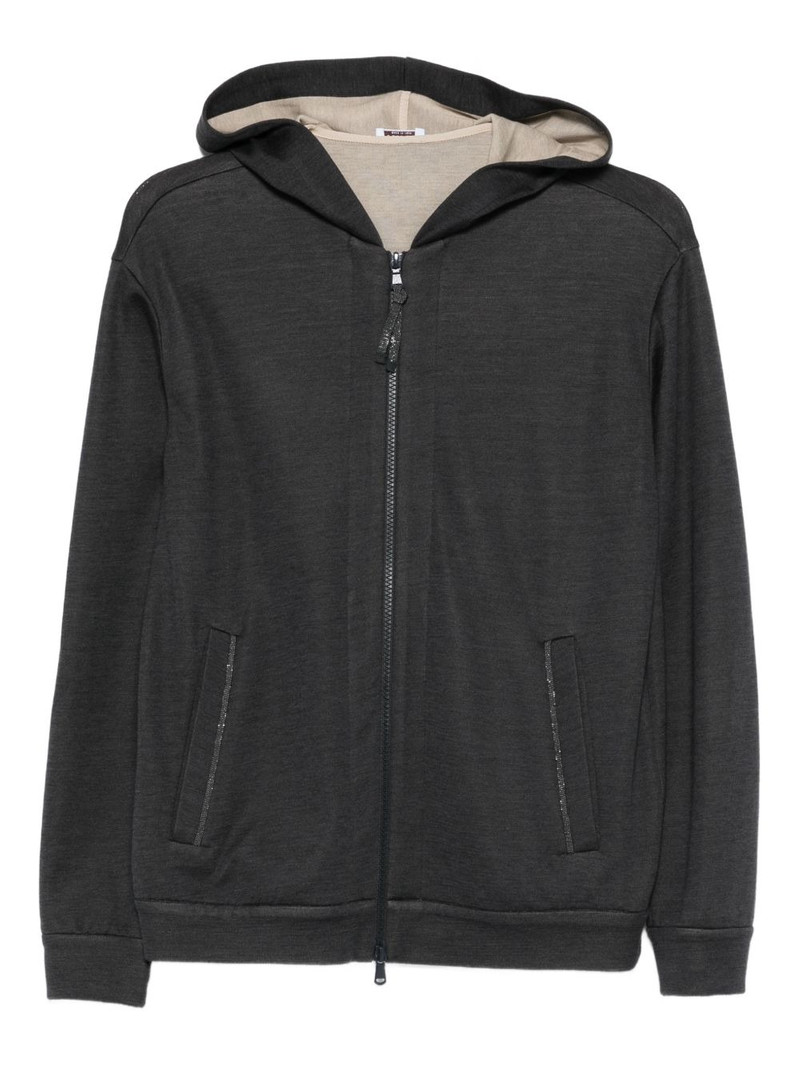 zip fastening cotton hoodie 1