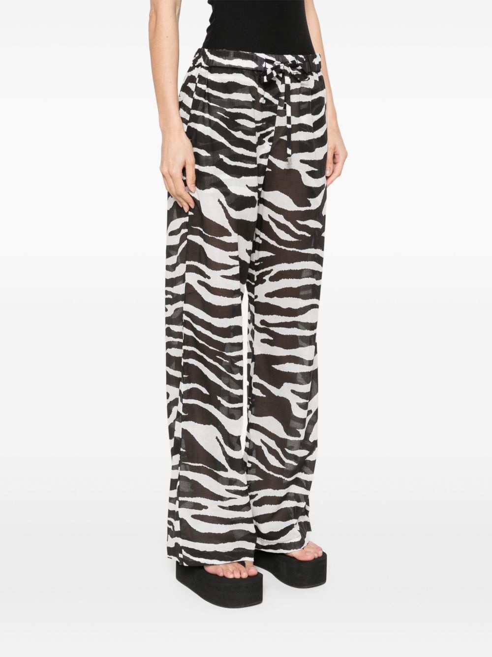 zebra-print sheer trousers - 3