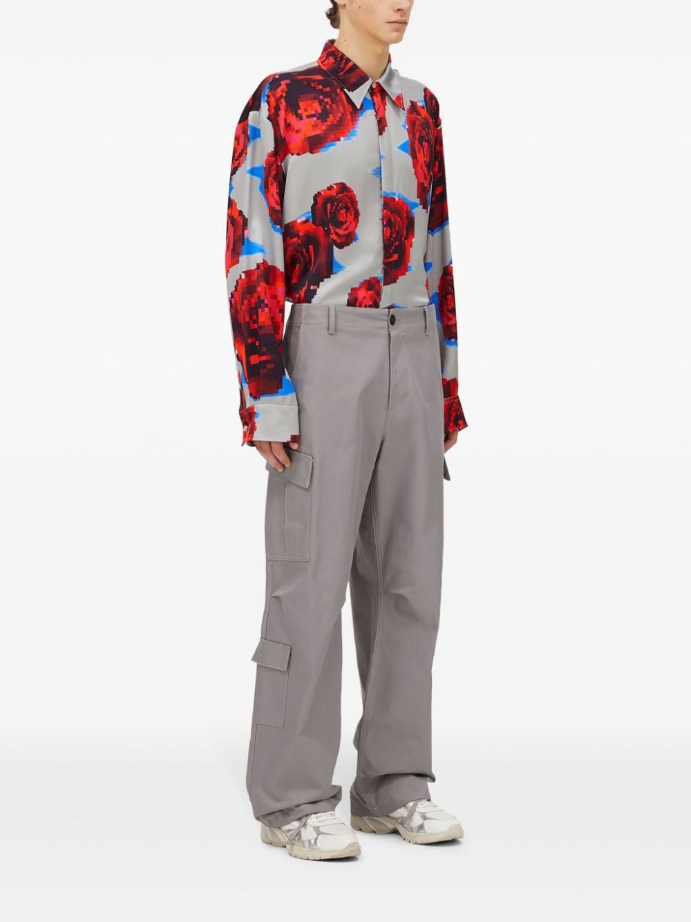 drawstring ankles cargo trousers - 3