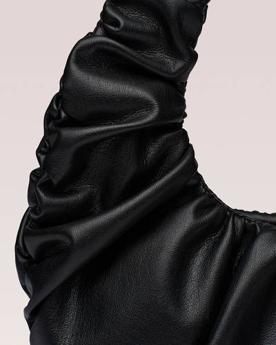 Nanushka ANJA BAGUETTE MINI - Mini ruched shoulder bag - Black outlook