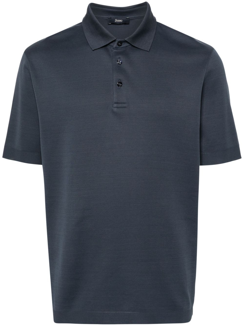knitted cotton polo shirt - 1