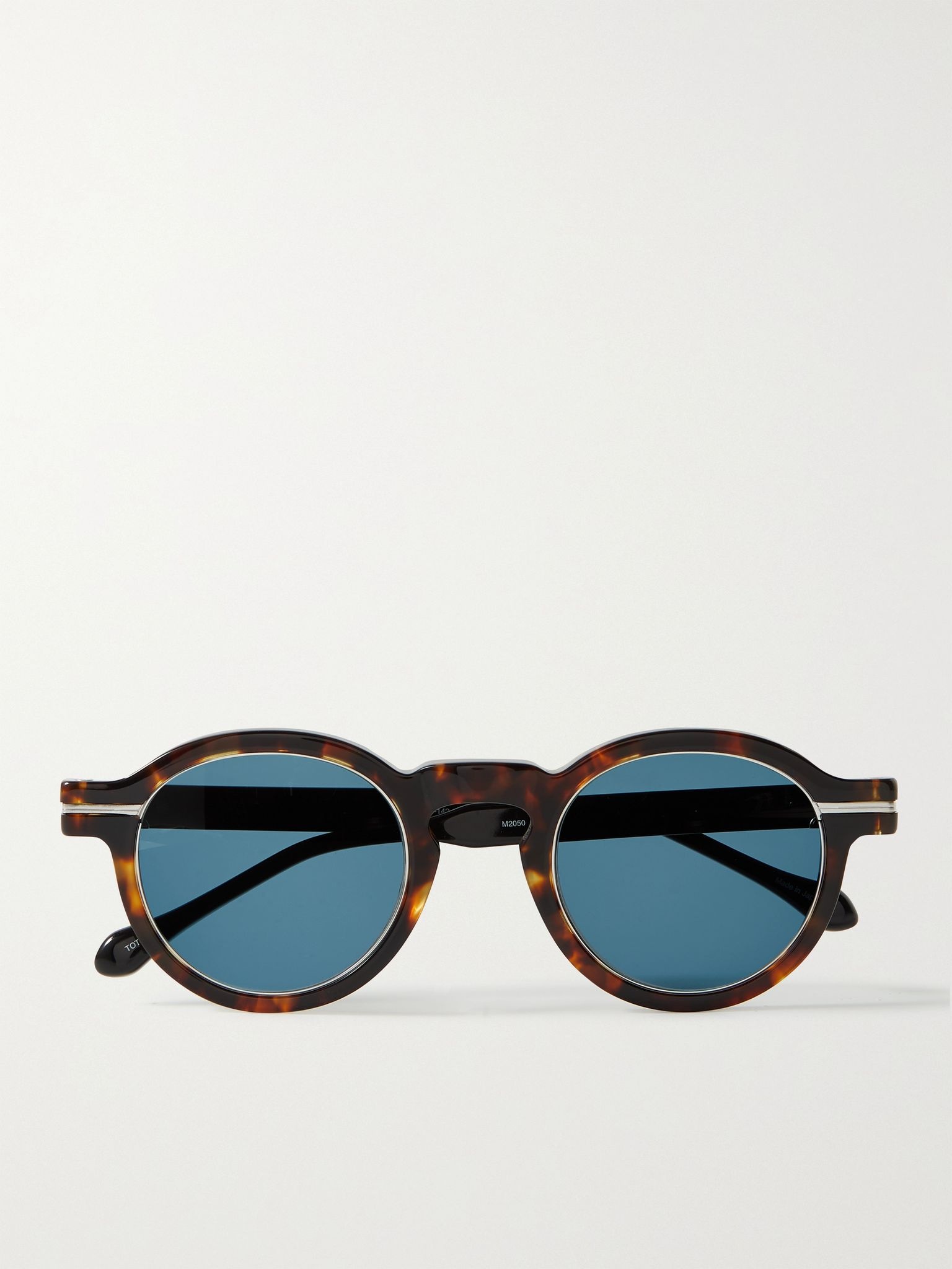 Round-Frame Tortoiseshell Acetate and Titanium Sunglasses - 1