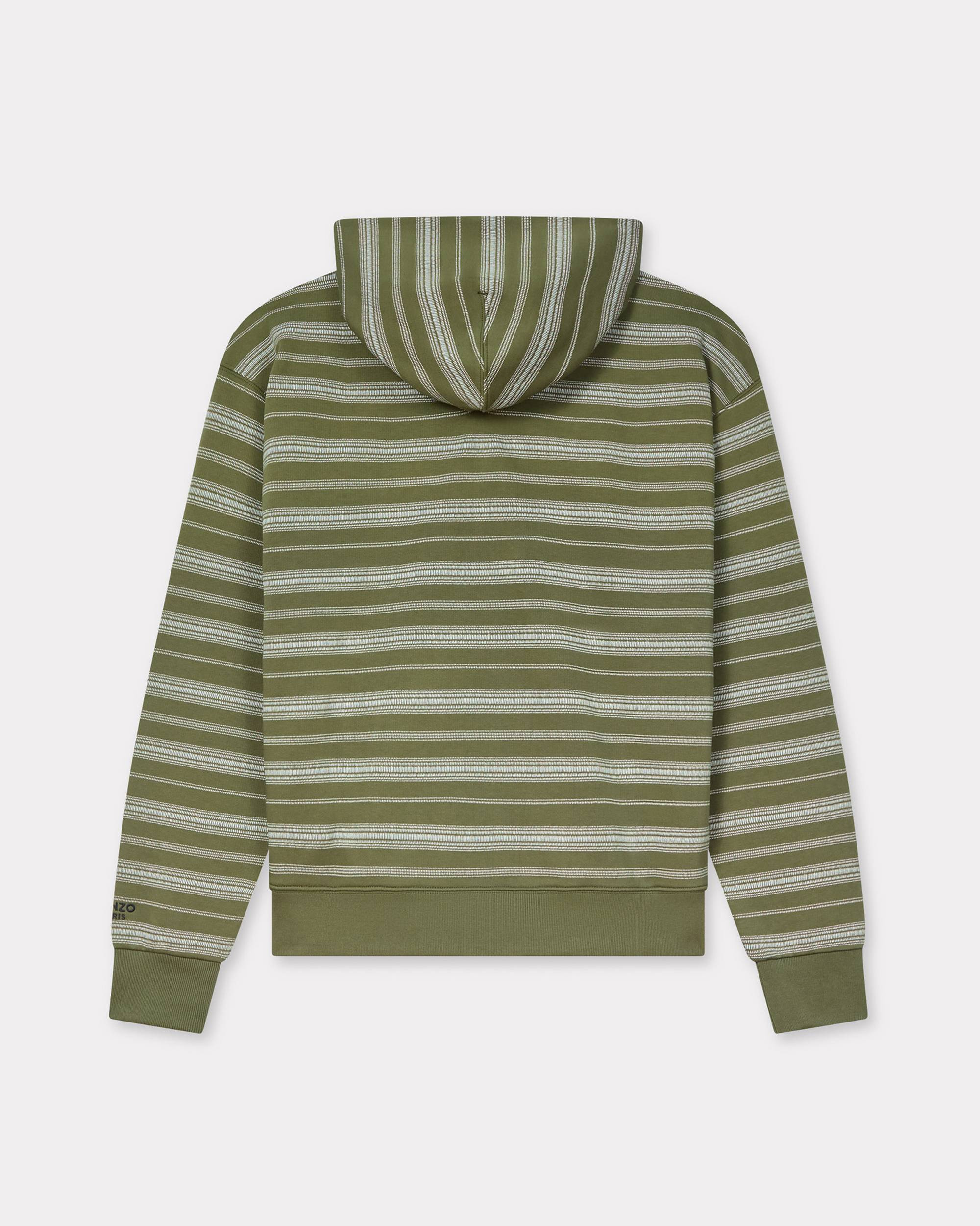 'Boke Flower' striped embroidered full-zip hoodie in coton - 2