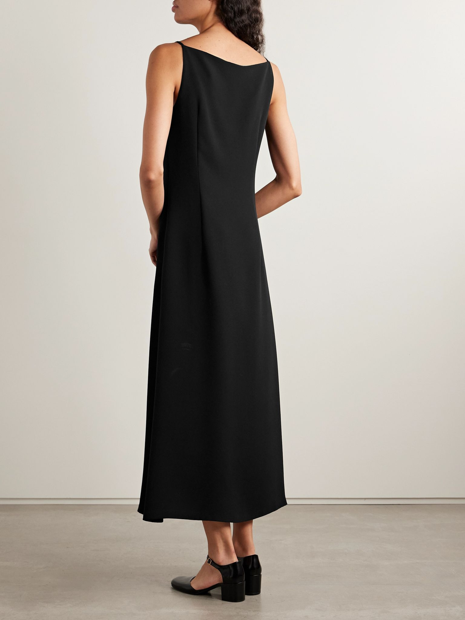 Seraphina silk-crepe midi dress Black - 3