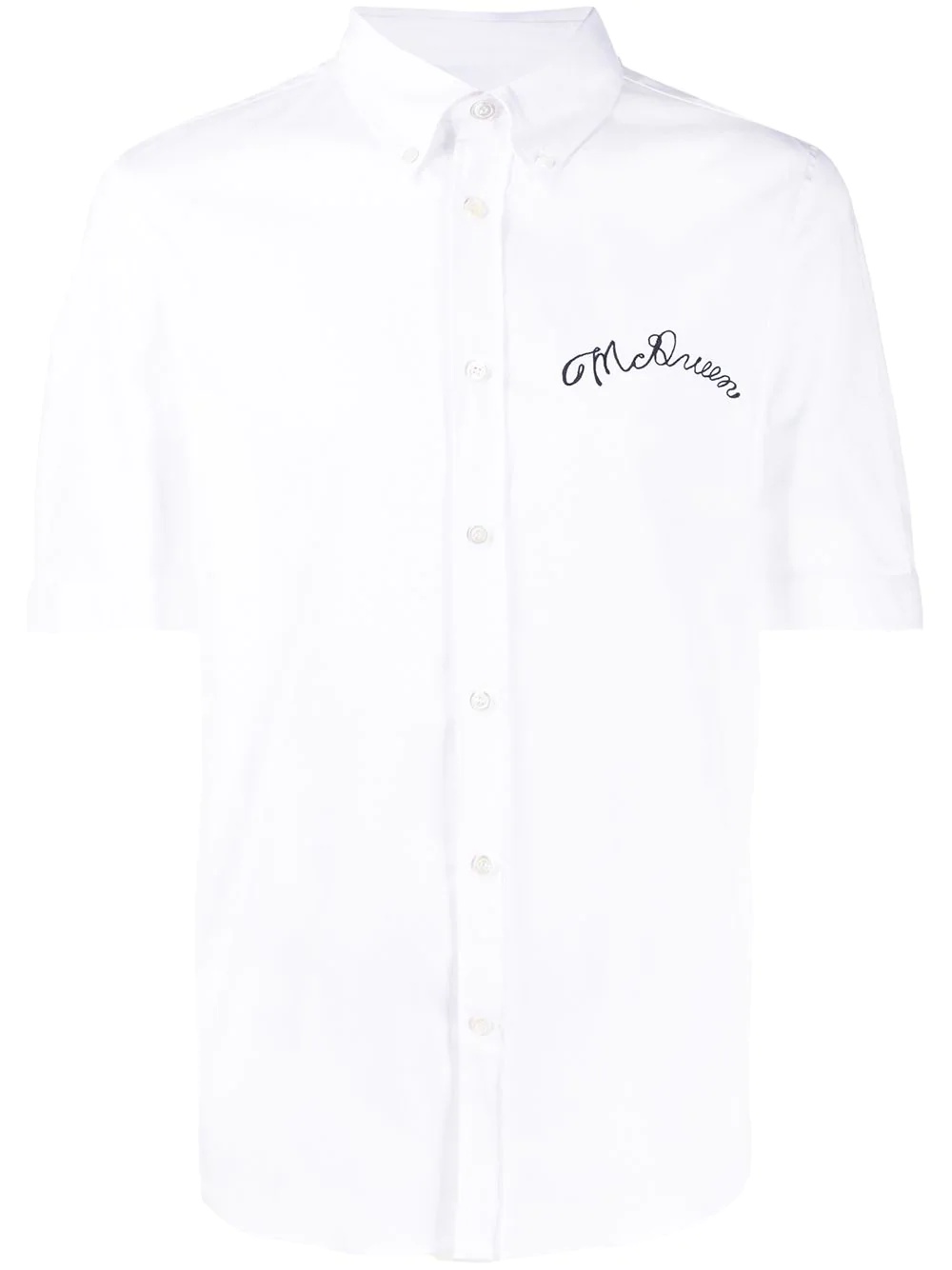 embroidered chest logo shirt - 1