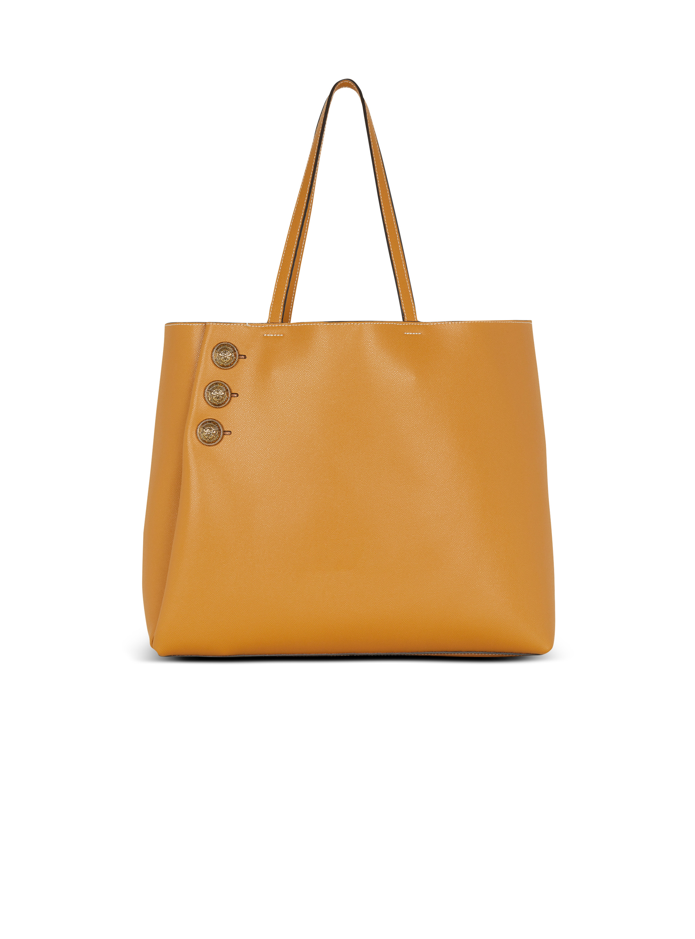 Emblème grained leather tote bag - 4