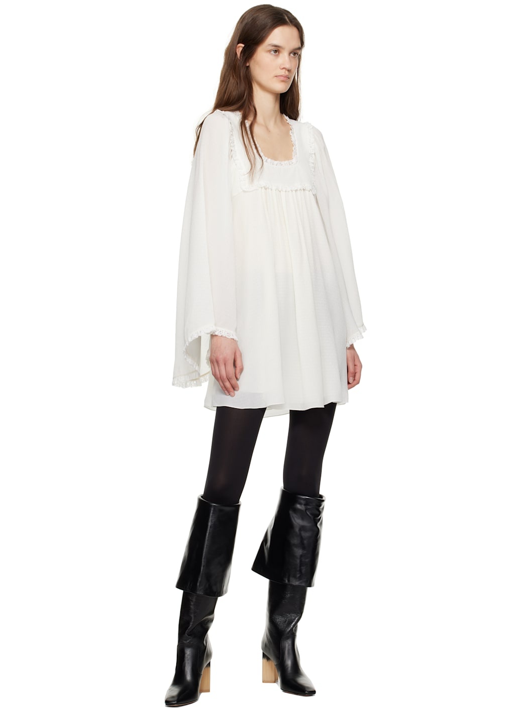Black Georgia Heeled Tall Boots - 5