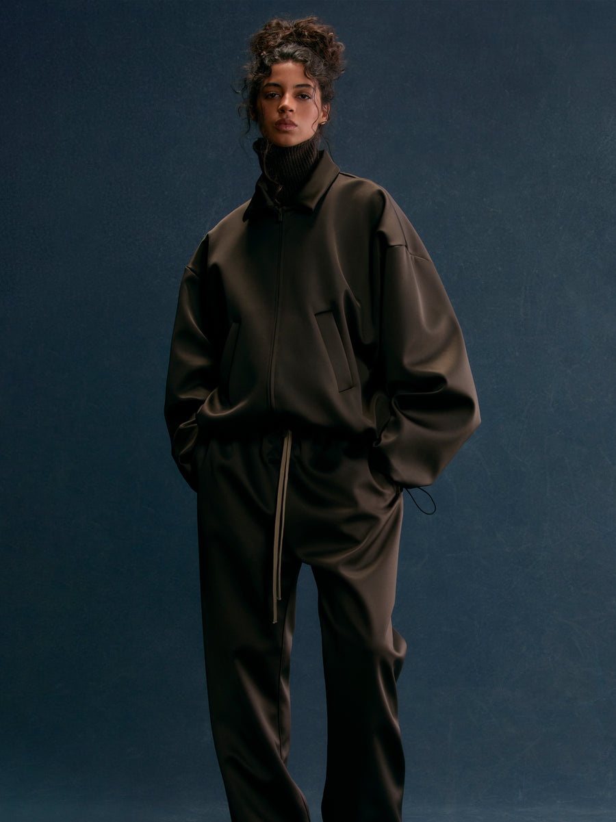 Women's Satin Nylon Bomber Jacket - 2