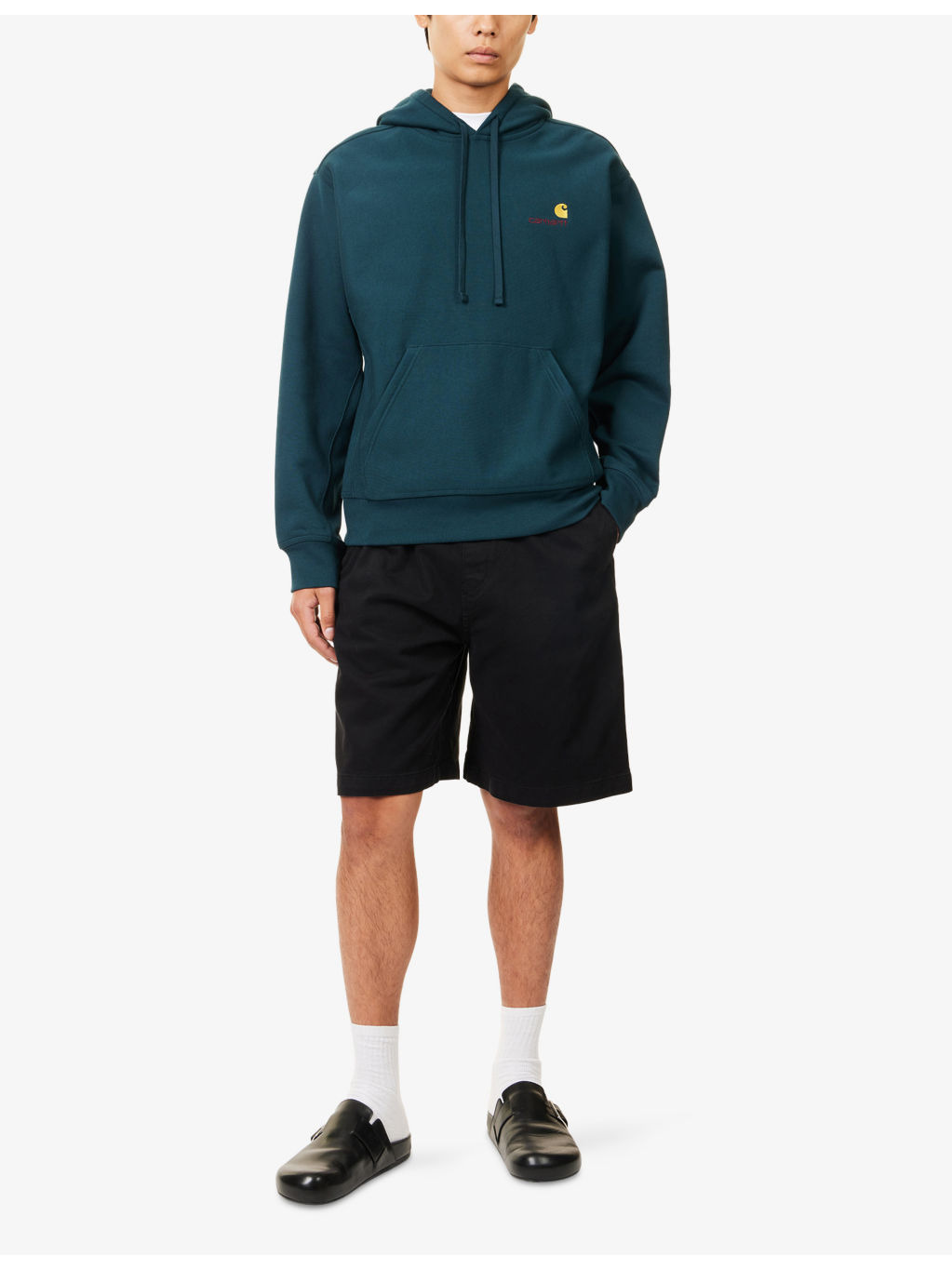 American Script Logo-Embroidered Cotton Hoody - 2