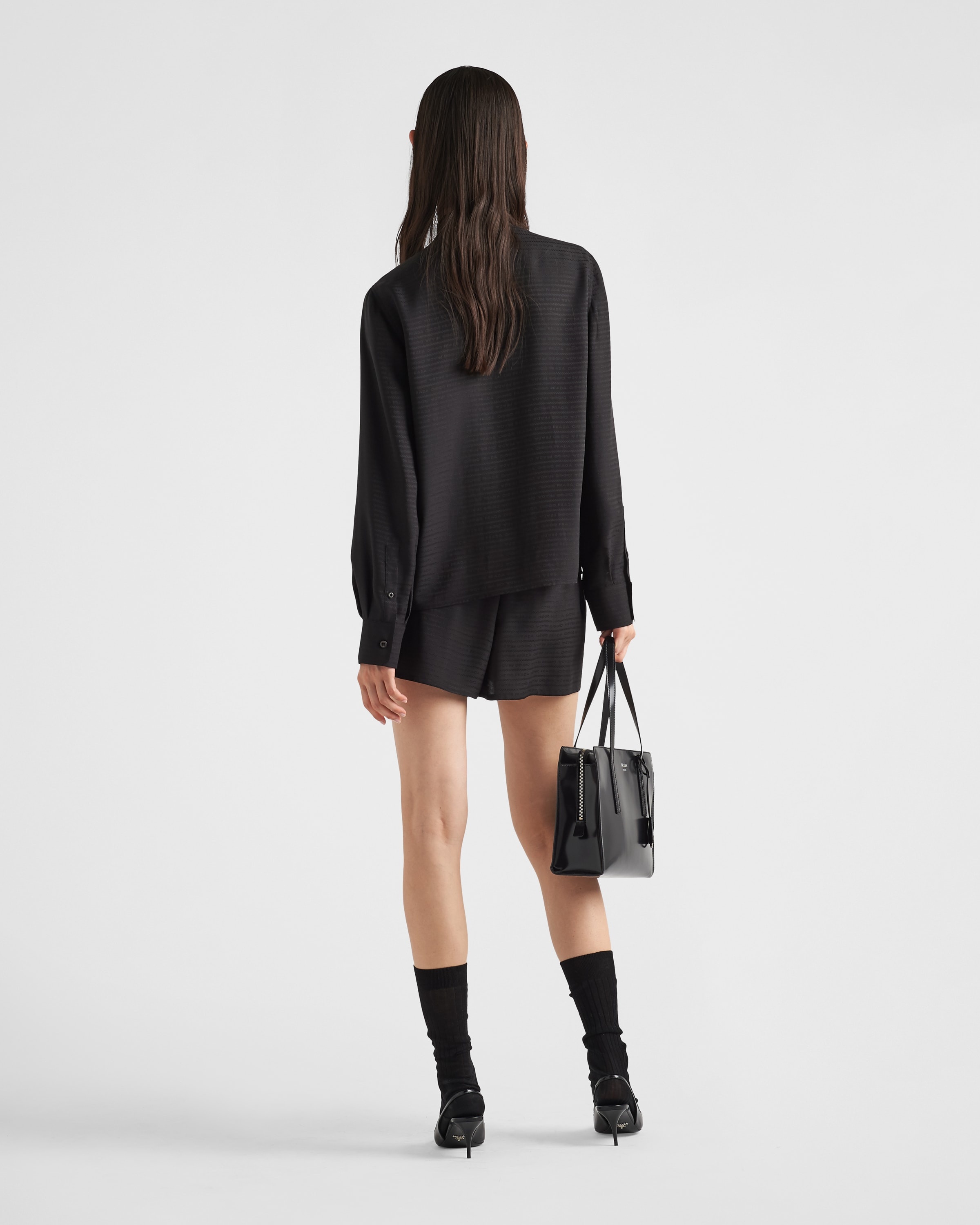Jacquard crêpe-de-Chine shorts - 5