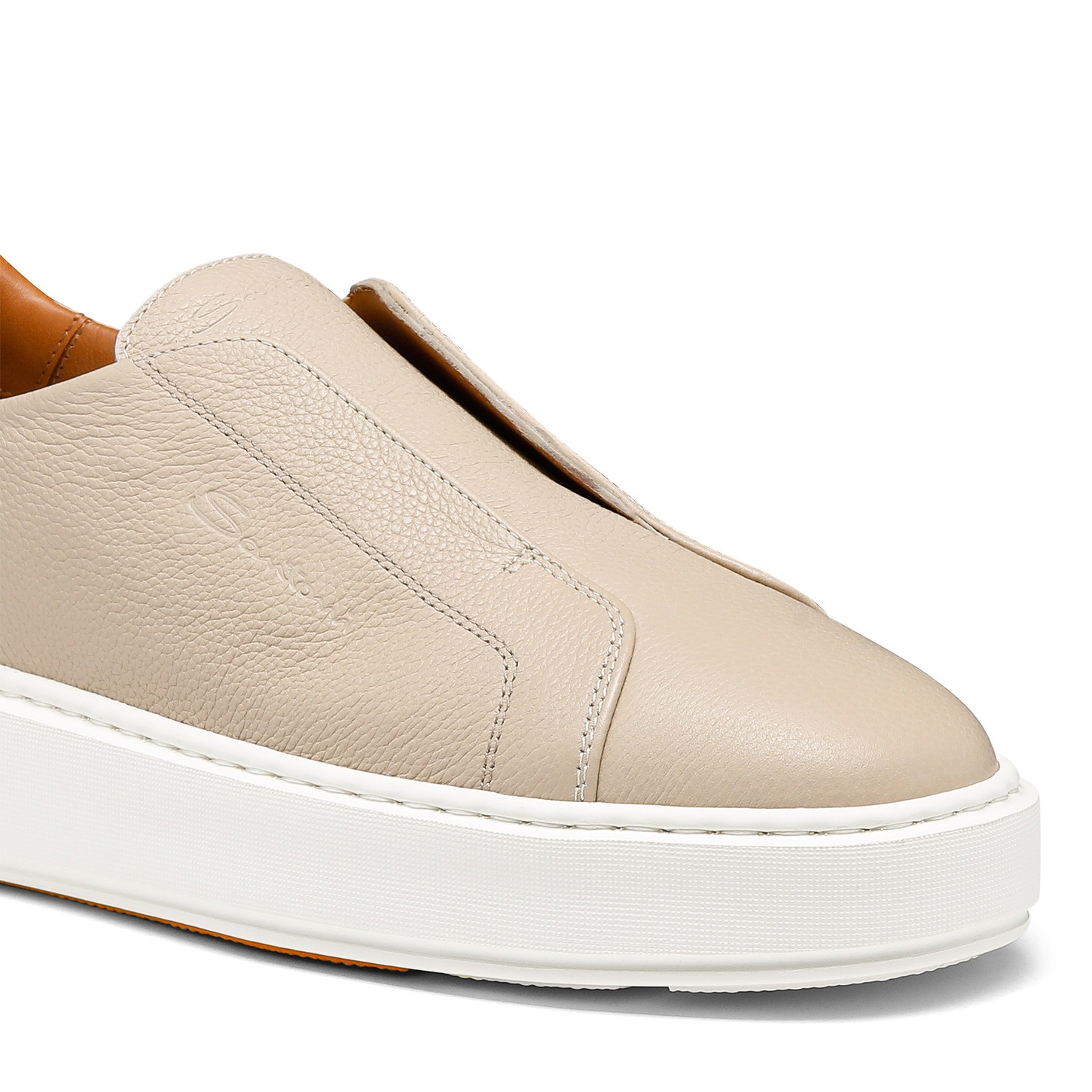 Women's pink tumbled leather slip-on sneaker - 6