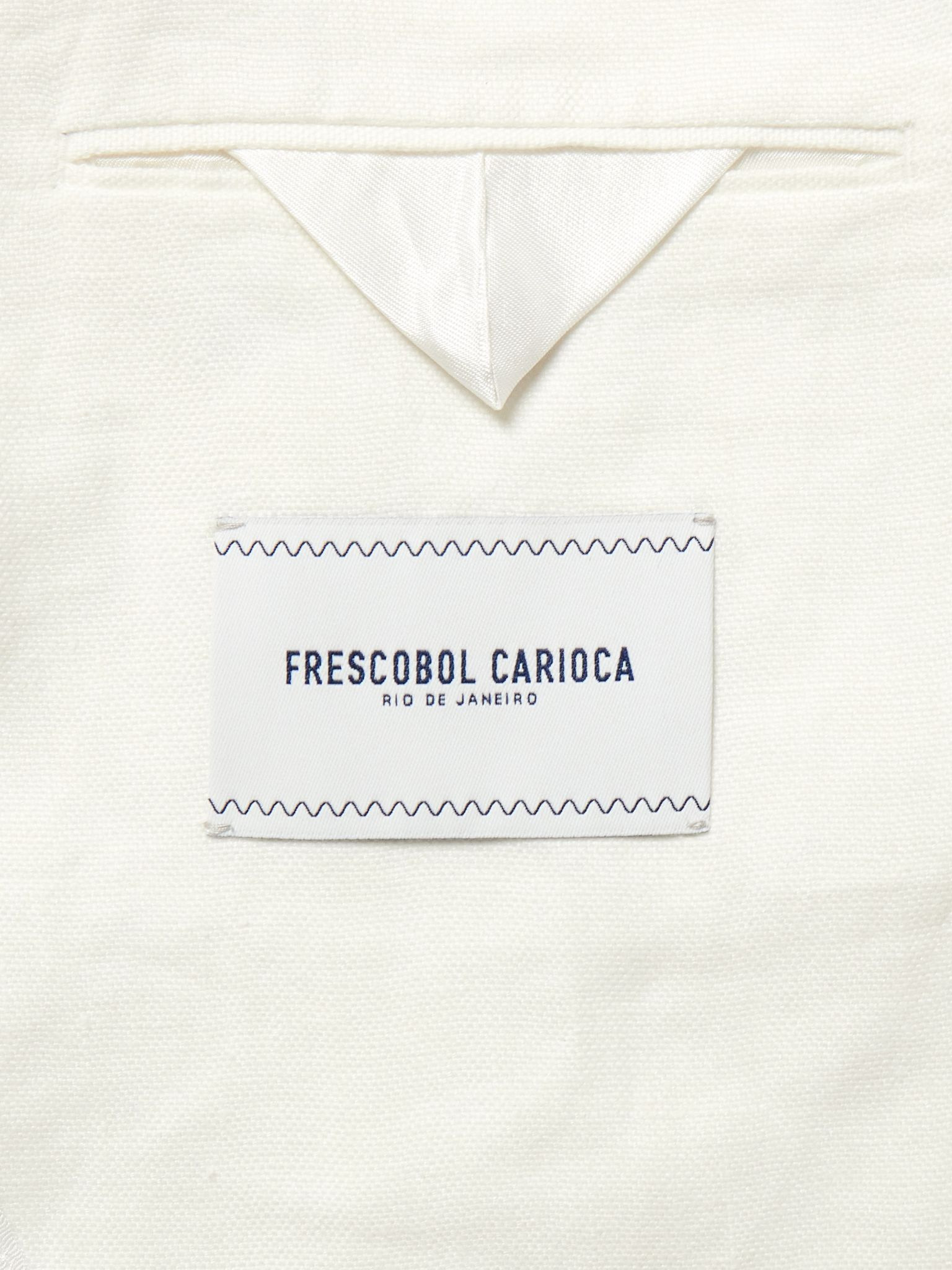Paulo Unstructured Linen Suit Jacket White - 5