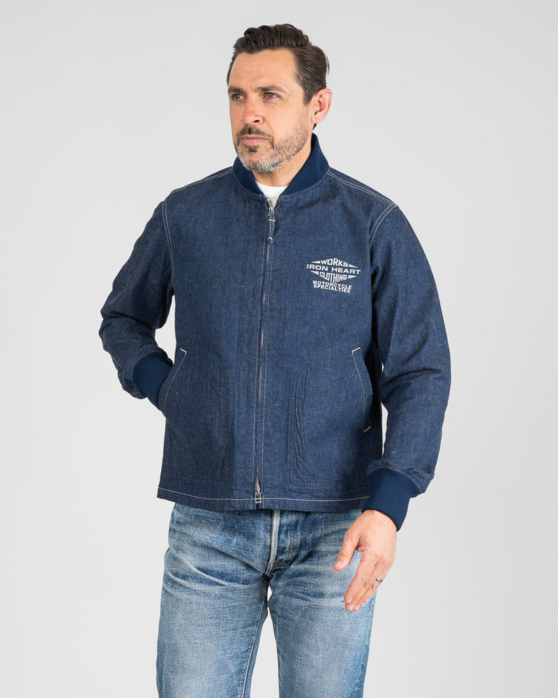 Iron Heart IHJ-146-IND 10oz Nep Denim Windbreaker - Indigo outlook
