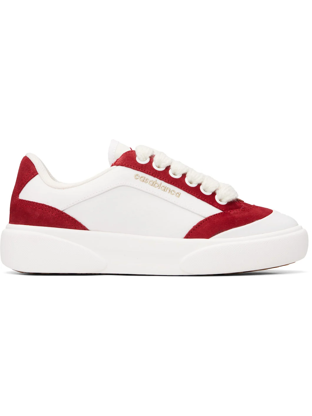 White & Red Del Mar Sneakers - 1