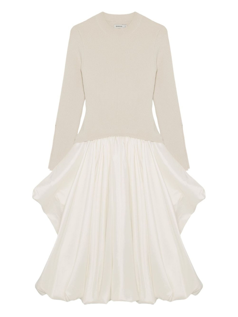 knit-top balloon-skirt midi dress 1