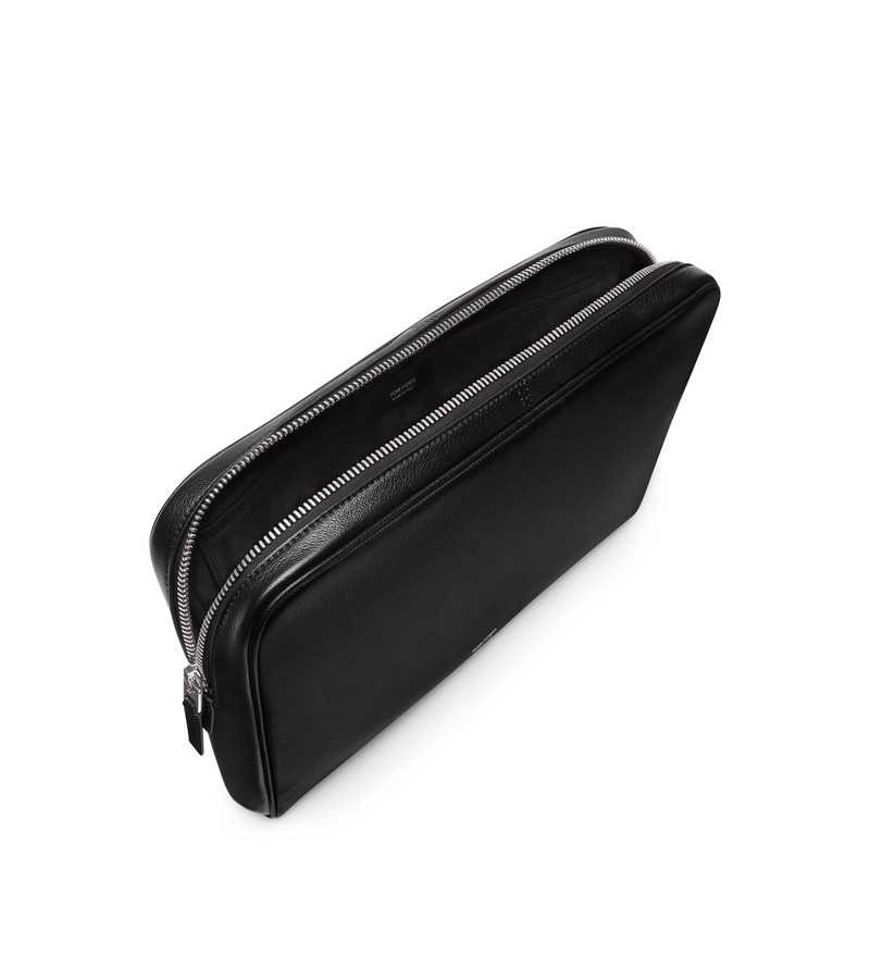 GRAIN LEATHER MINIMAL LAPTOP POUCH 3