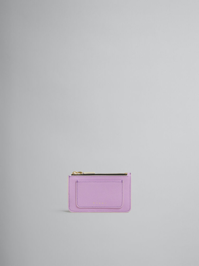 LILAC SAFFIANO LEATHER CARD CASE 1