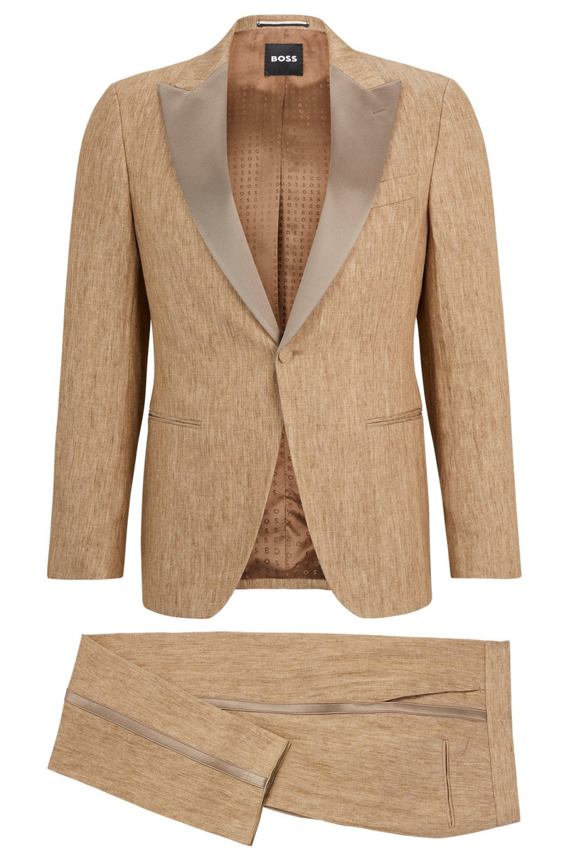 SLIM-FIT TWO-PIECE SUIT IN MELANGE LINEN 9