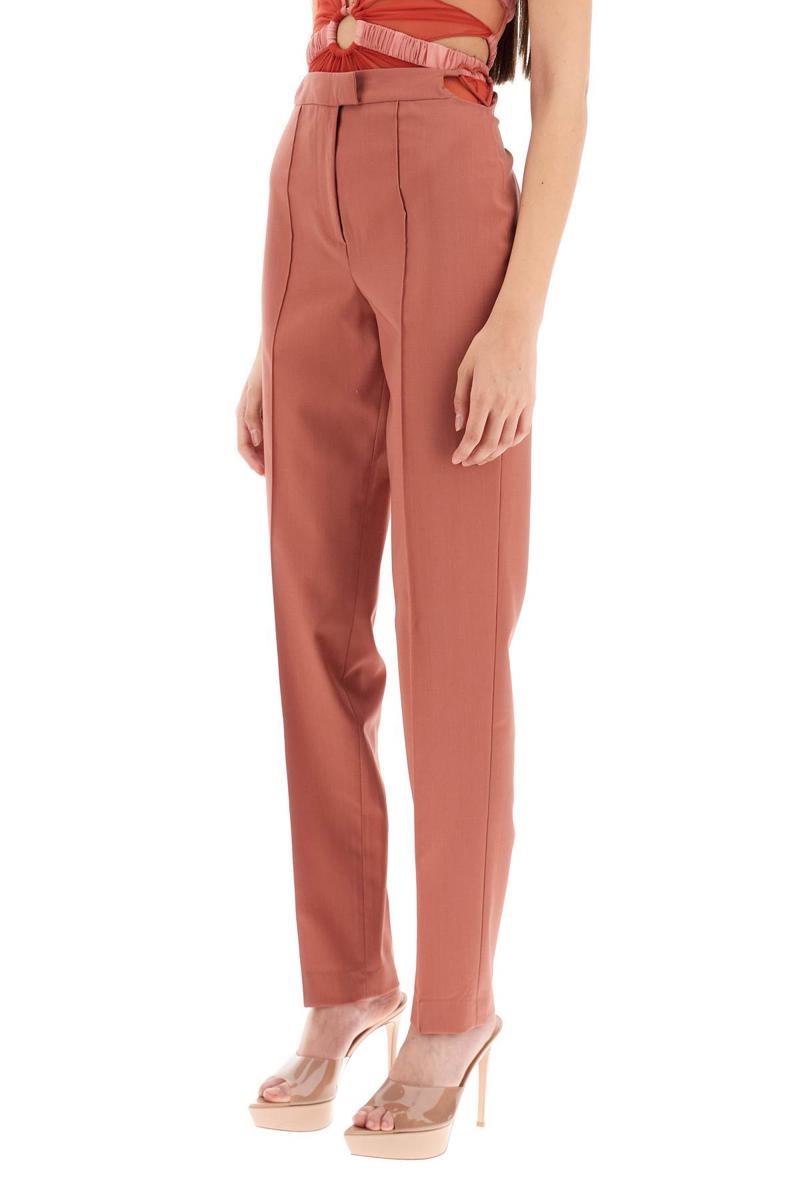 Nensi Dojaka COOL VIRGIN WOOL PANTS WITH HEART-SHAPED DETAILS - 4