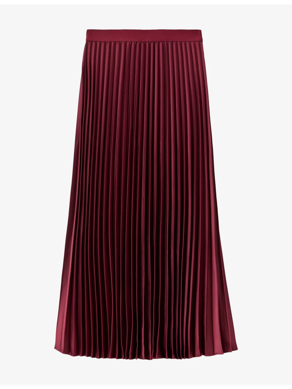 Pleated Satin Midi Skirt - 1