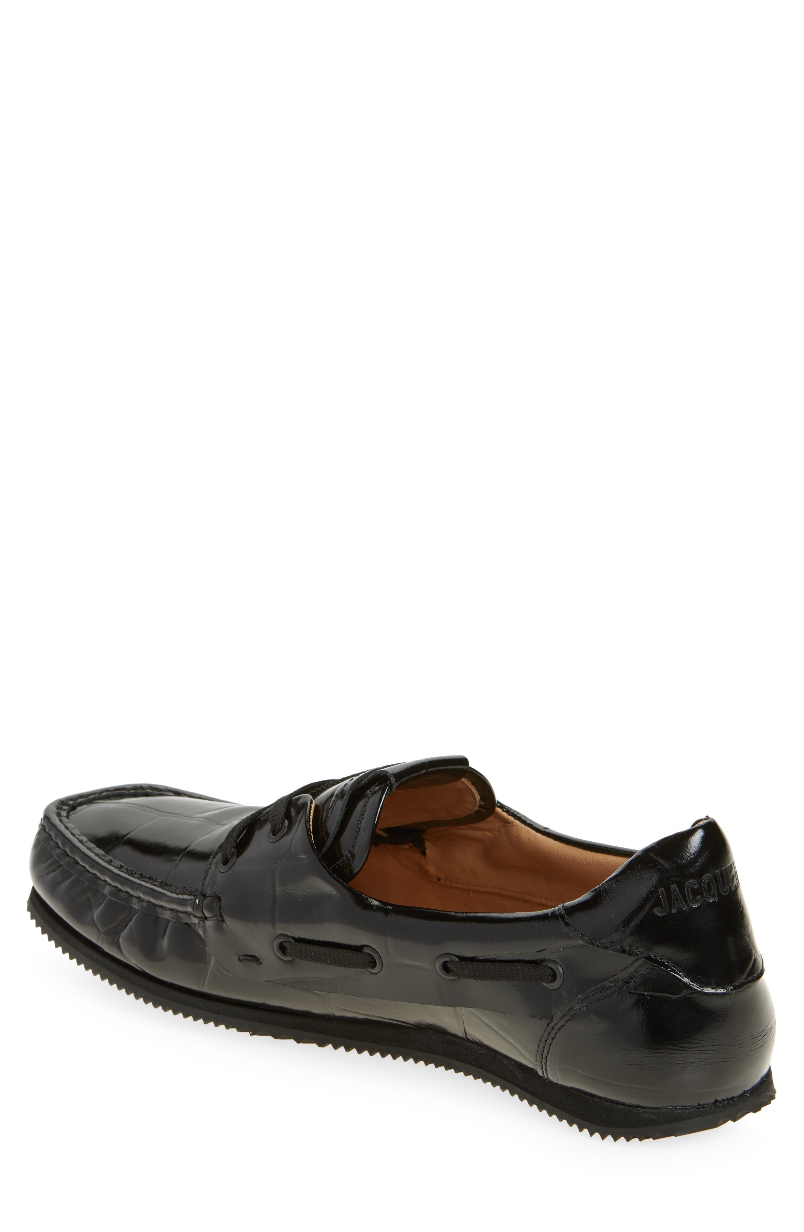 Jacquemus The Batto Boat Shoe in Black 990 at Nordstrom - 2