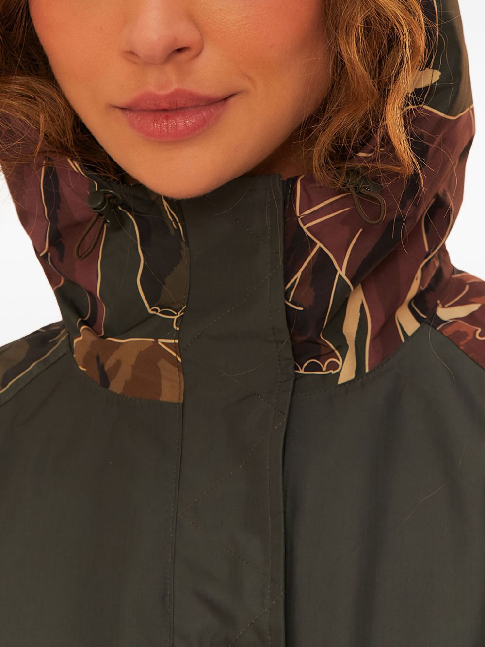 elephant-print hooded coat - 5