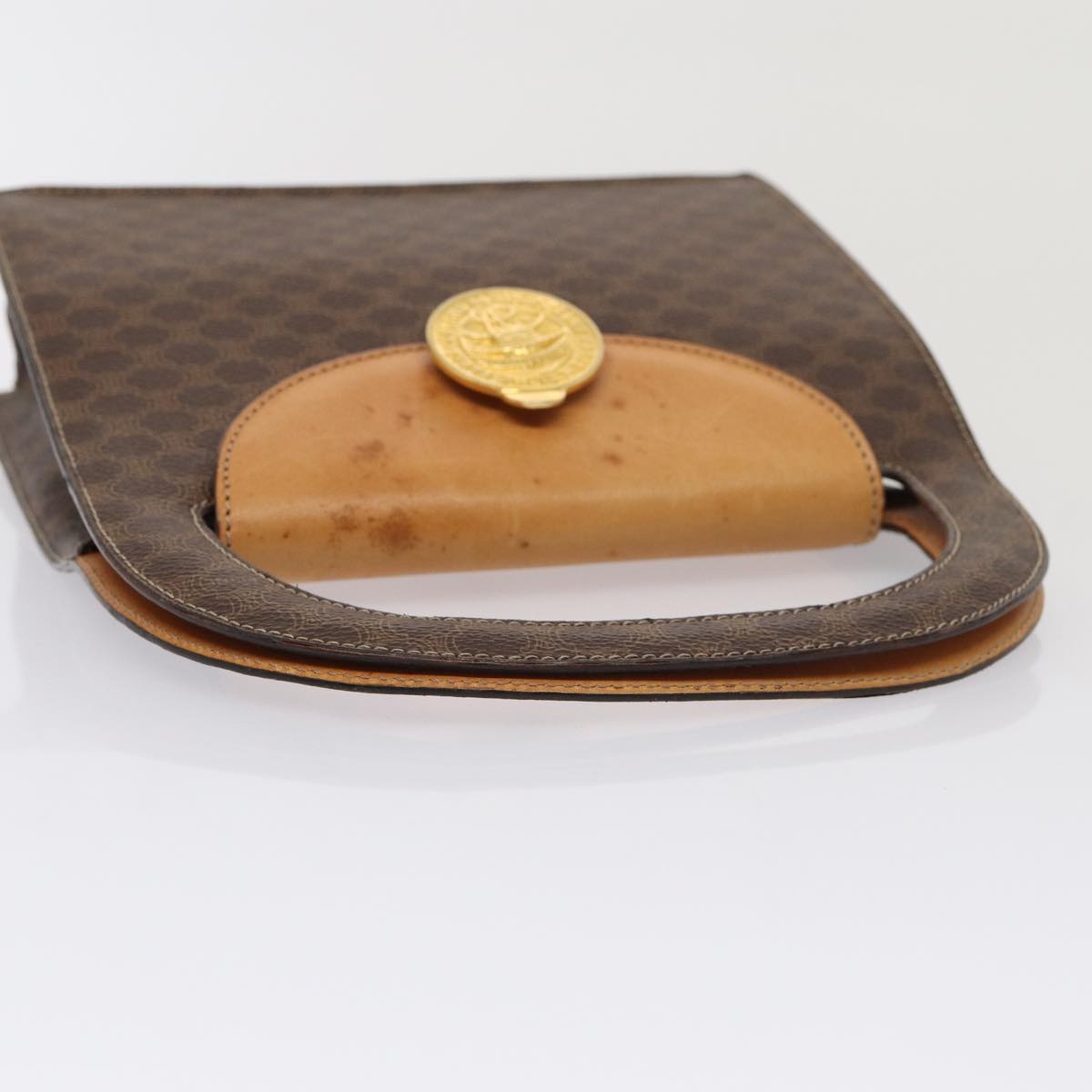 CELINE Macadam Canvas Hand Bag Pvc Leather Brown - 7