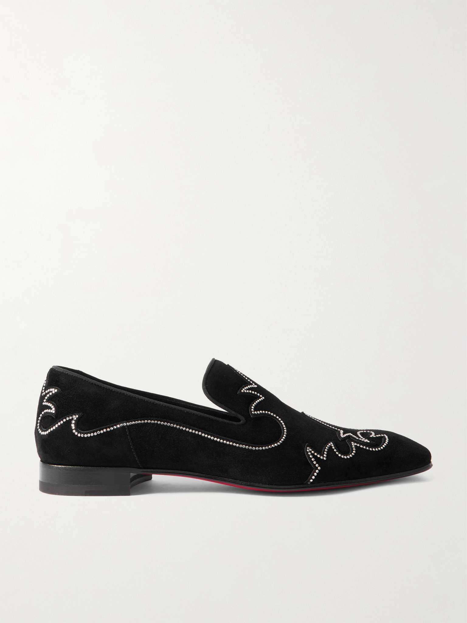 Dandysiago Grosgrain-Trimmed Embellished Velvet Loafers - 1