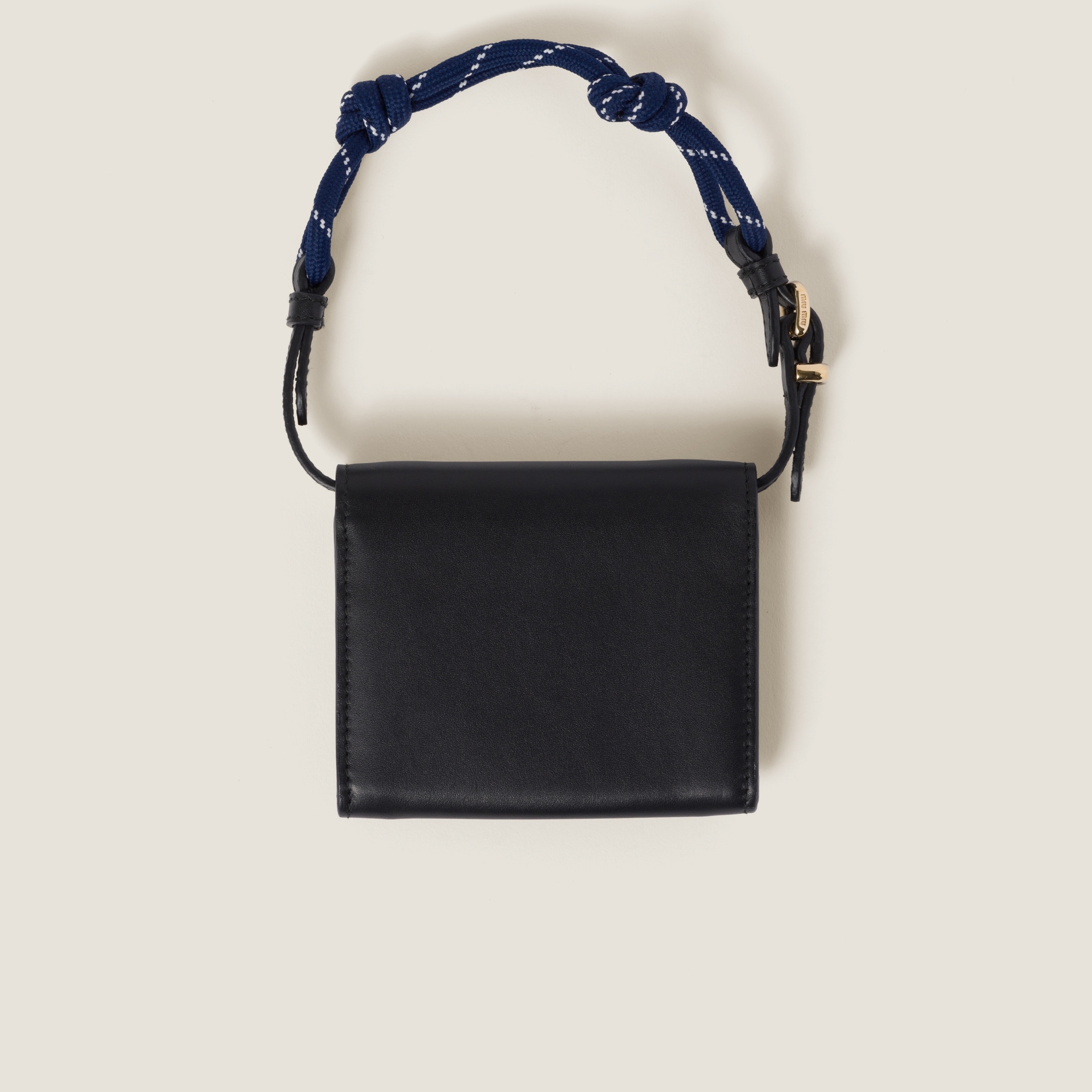 Miu Miu Leather wallet with leather and cord shoulder strap 