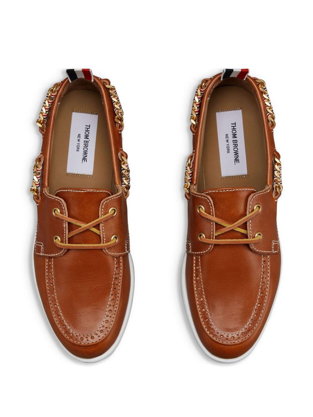 chain-link detail lace up shoes - 3