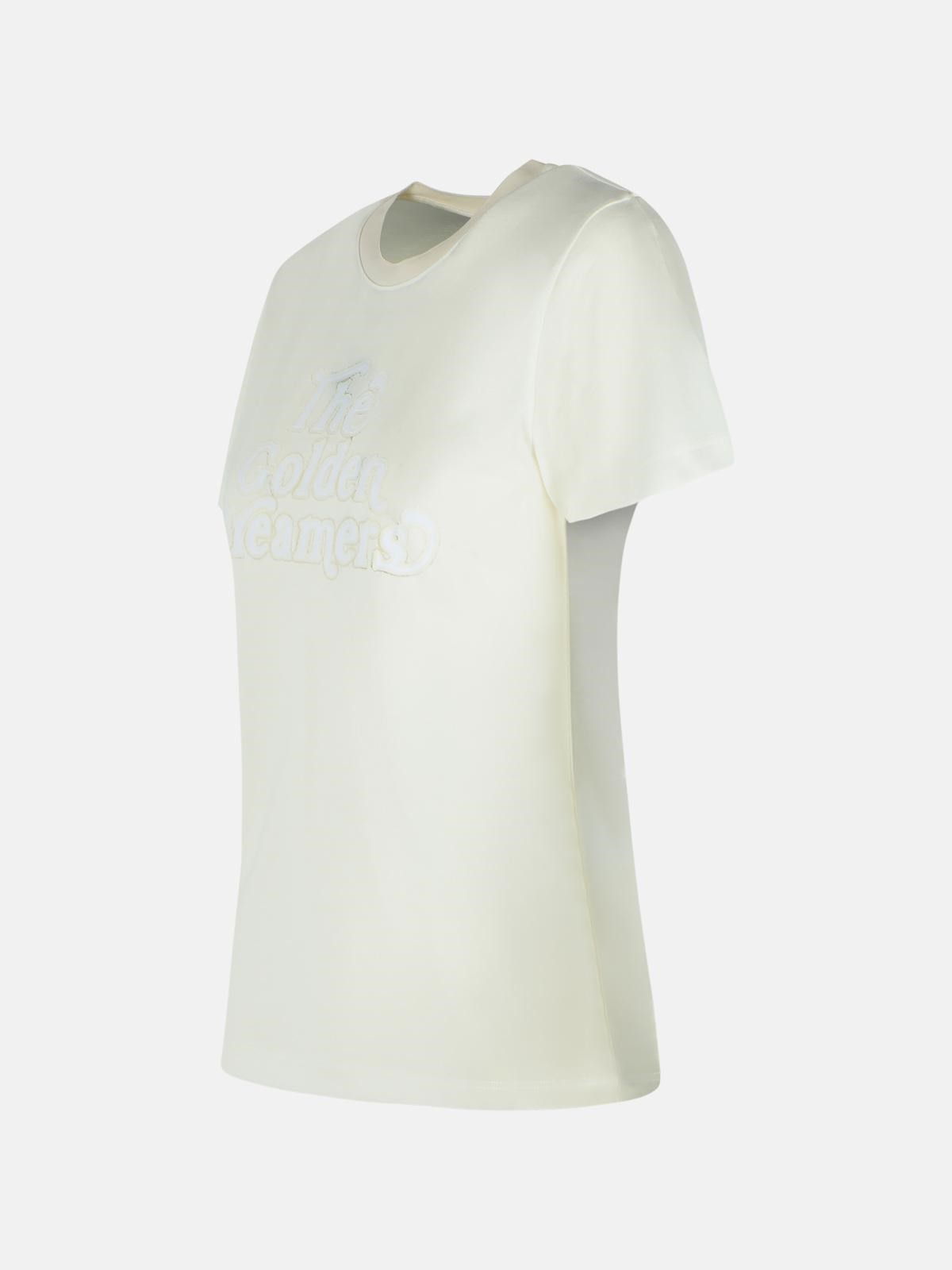 WHITE VISCOSE BLEND T-SHIRT - 2