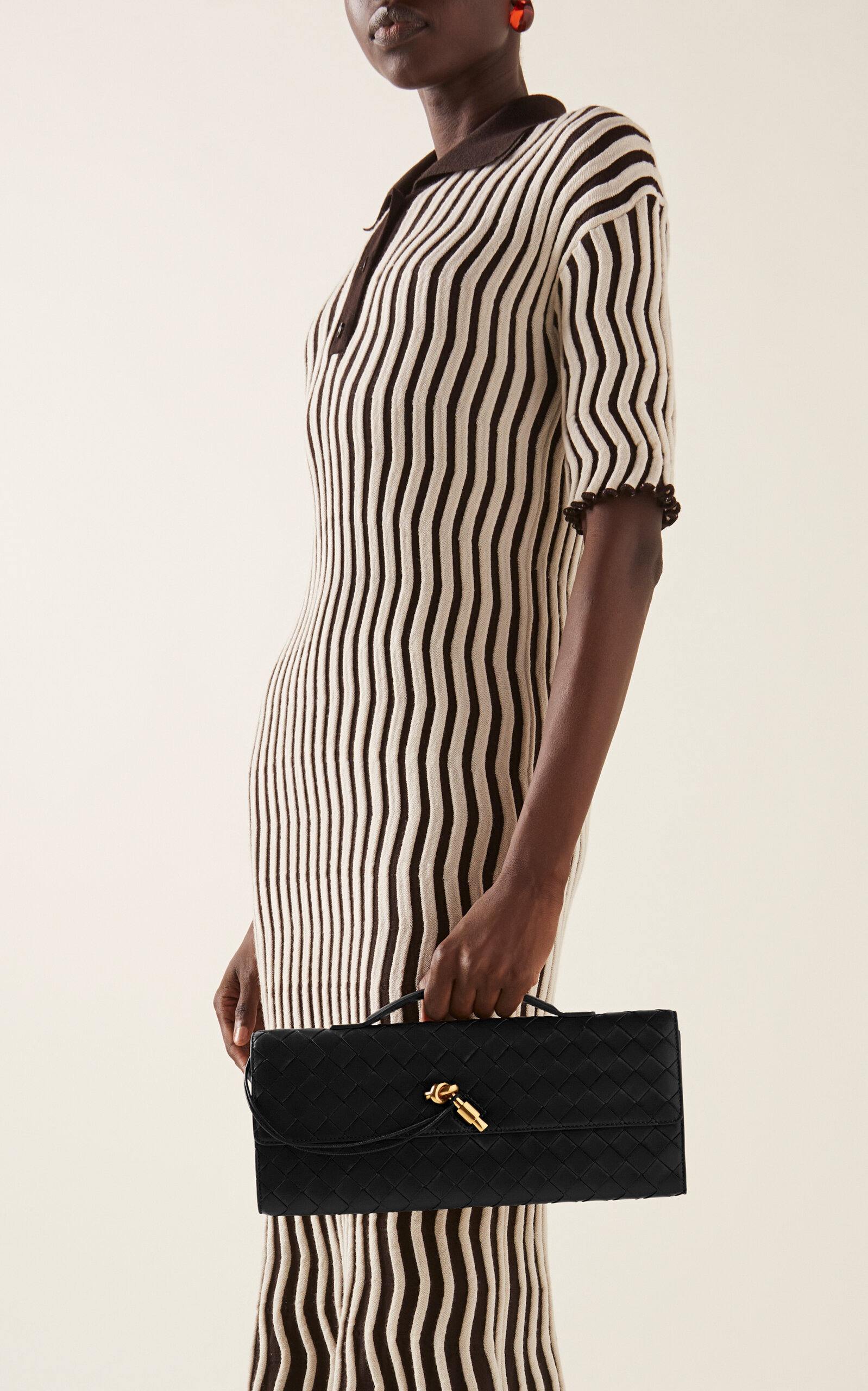 Long Andiamo Intrecciato Leather Clutch black - 2
