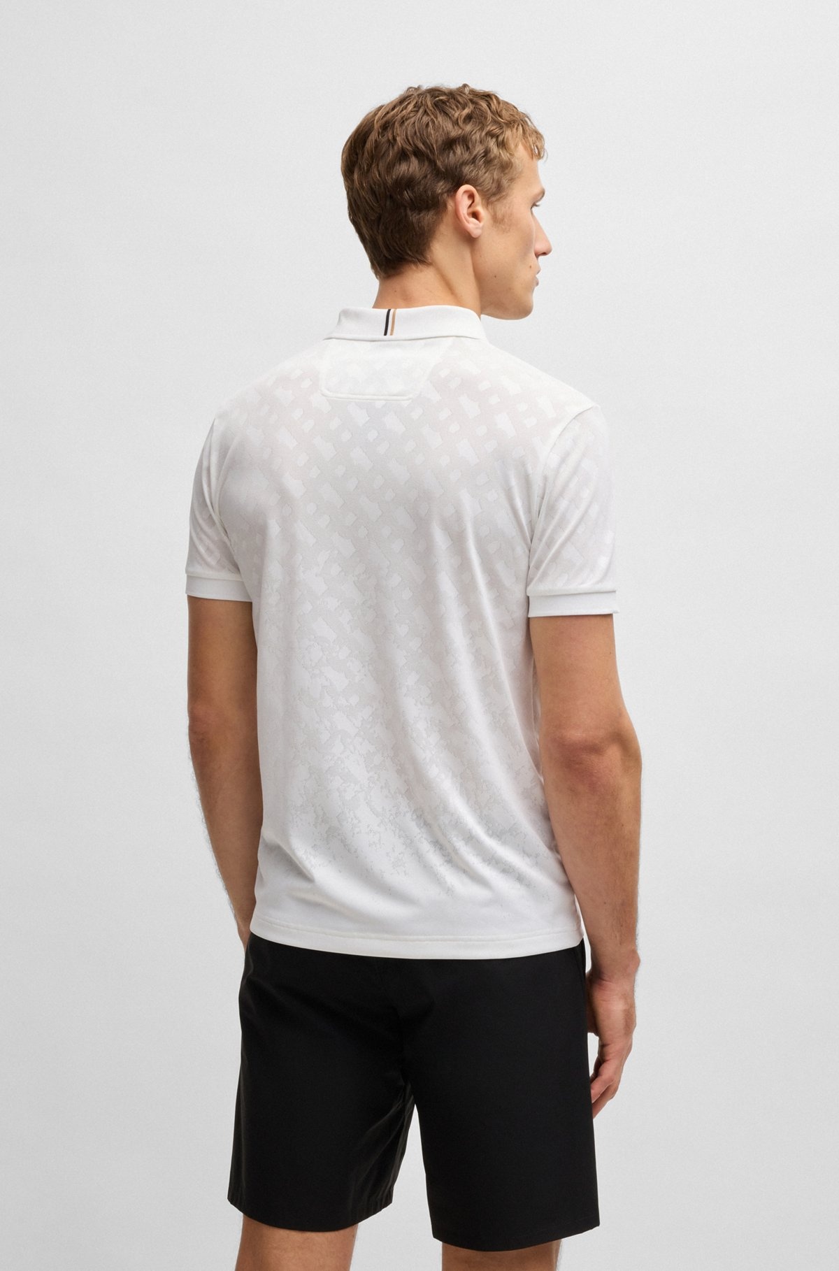 ACTIVE QUICK-DRY POLO SHIRT WITH GRADIENT MONOGRAM JACQUARD - 5
