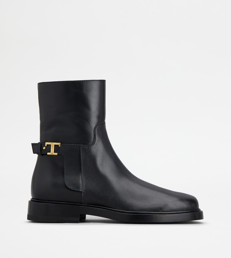 ANKLE BOOTS IN LEATHER - BLACK 1