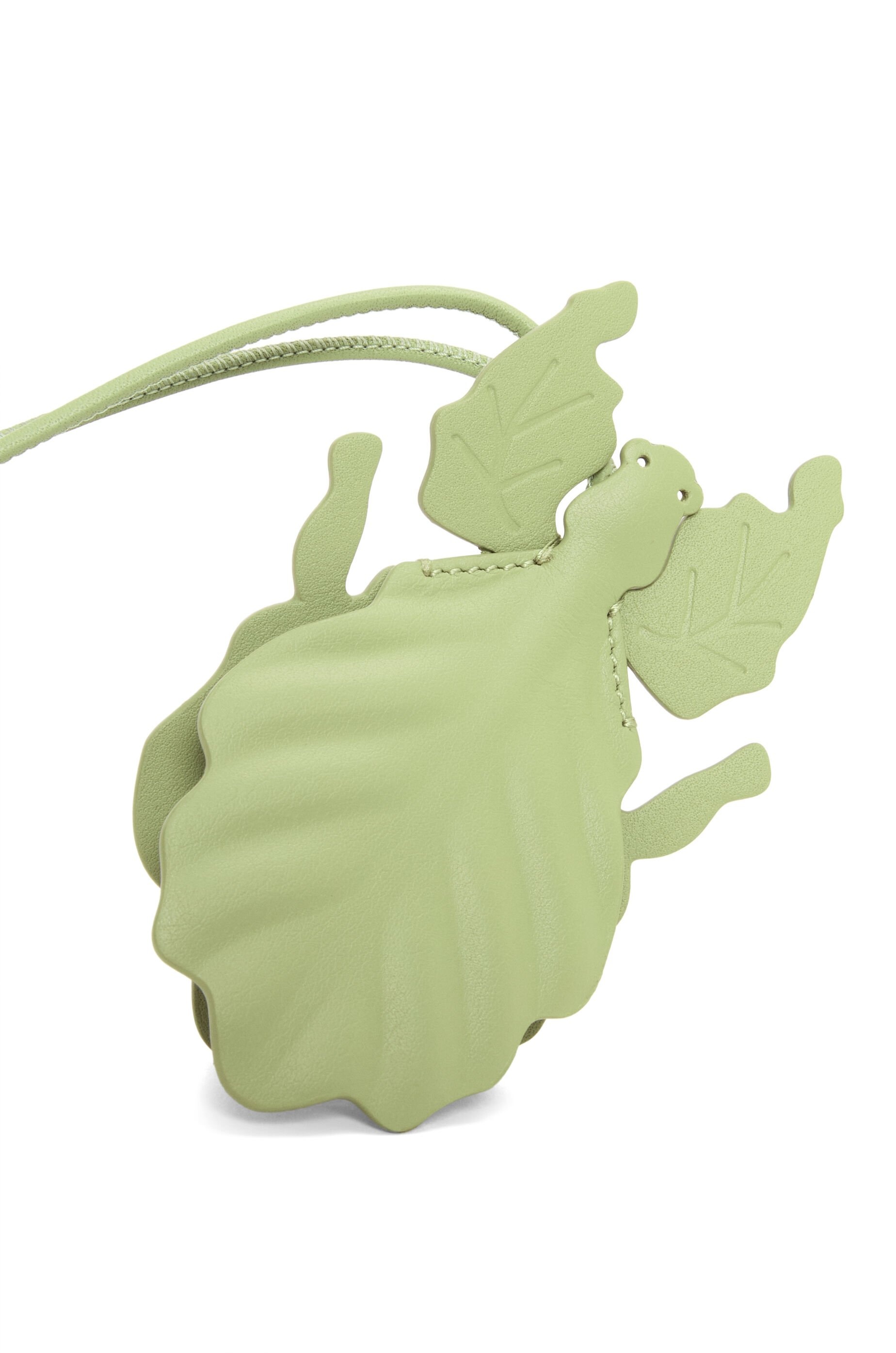 Leaf insect keyfob charm in classic calfskin - 2