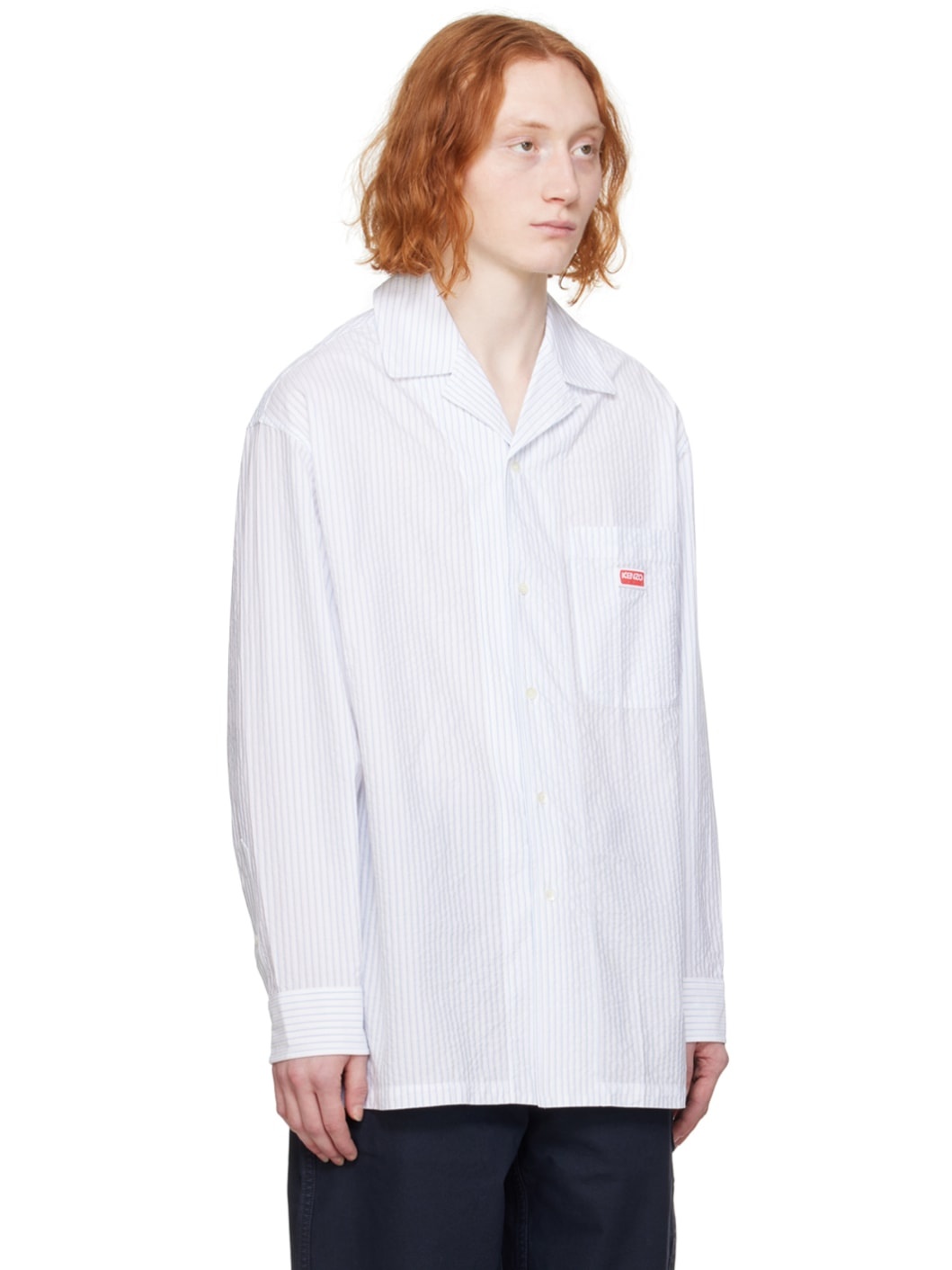 White Kenzo Paris Crinkled Shirt - 2
