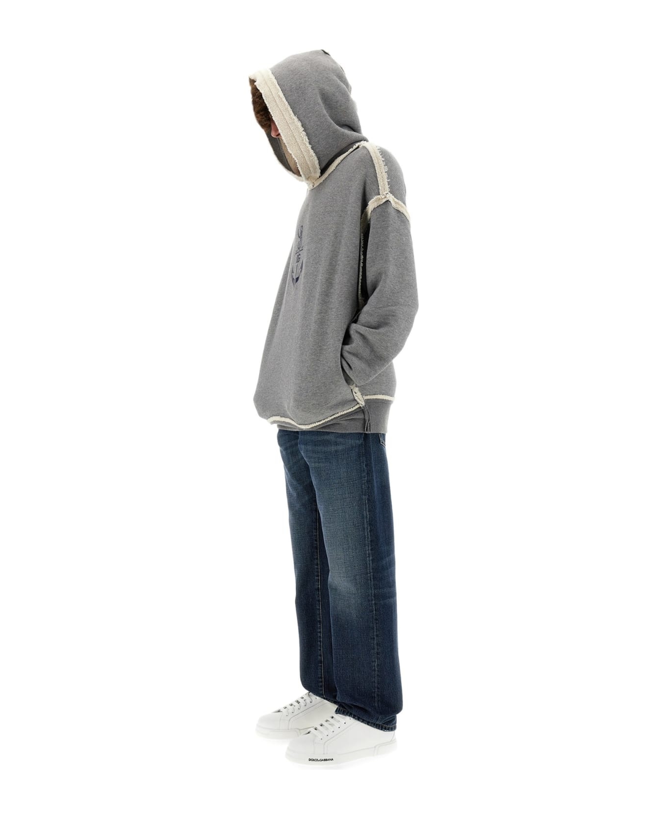 Sweatshirt With Navy Print - 4