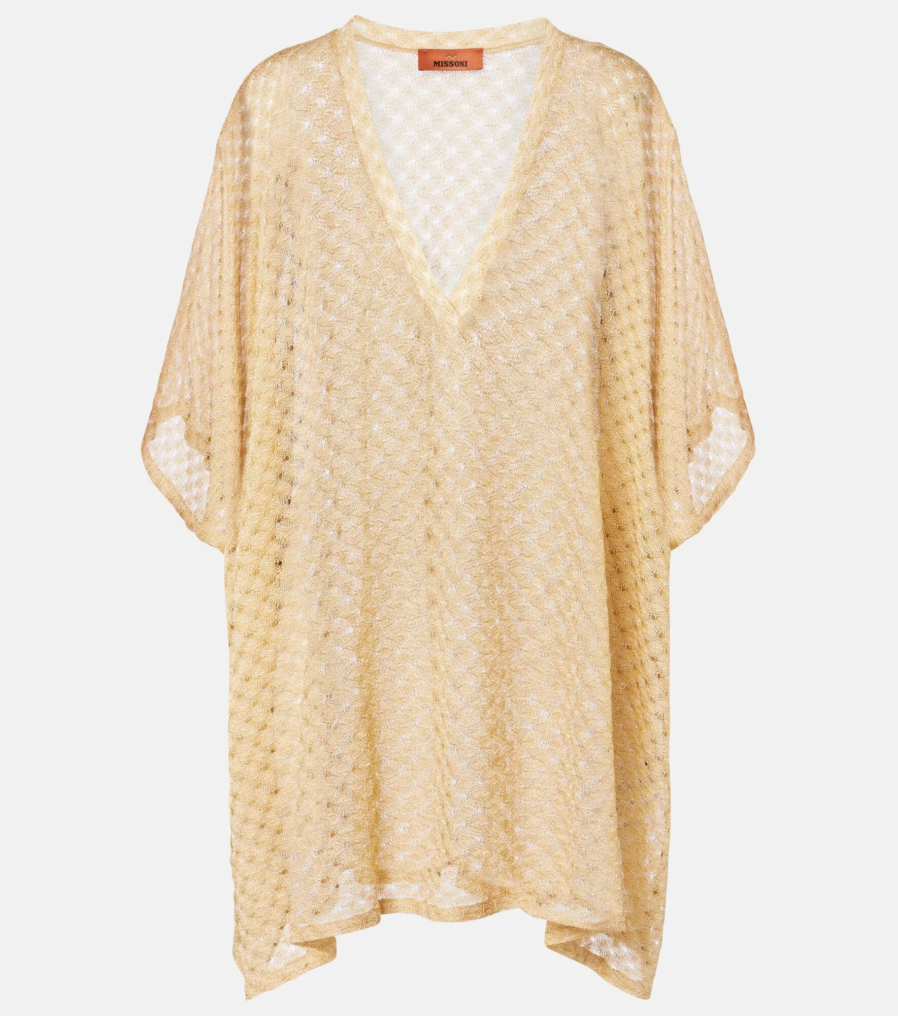 Open-knit lamé kaftan - 1