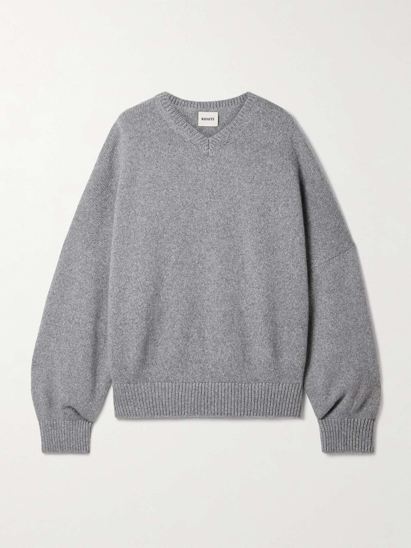 KHAITE Wolfe oversized cashmere sweater Gray outlook