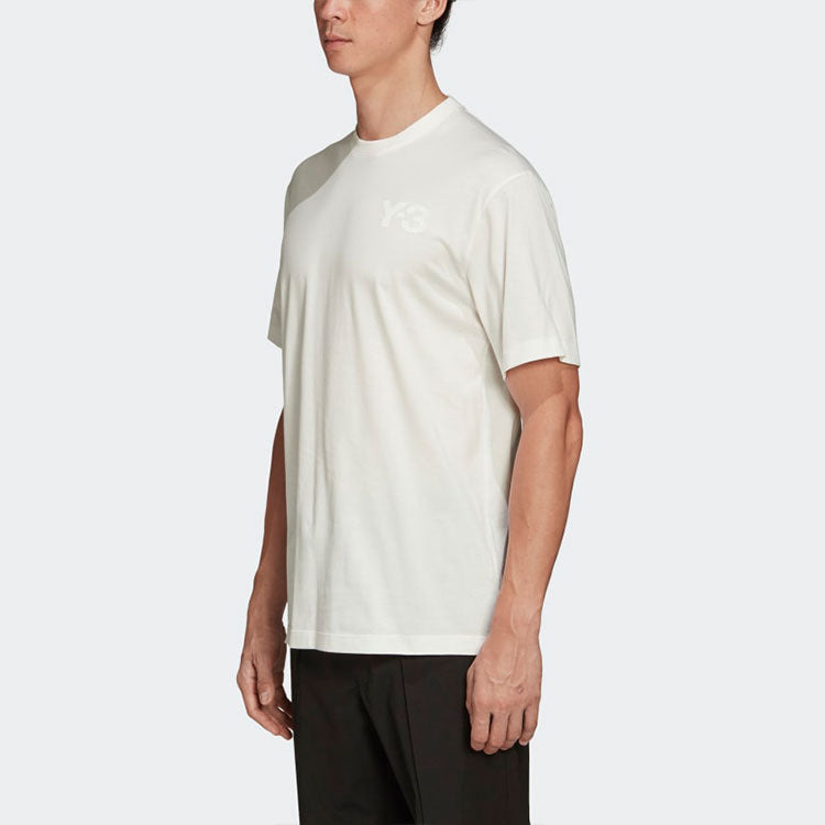 Men's Y-3 SS21 Casual Logo Short Sleeve White T-Shirt FN3359 - 6