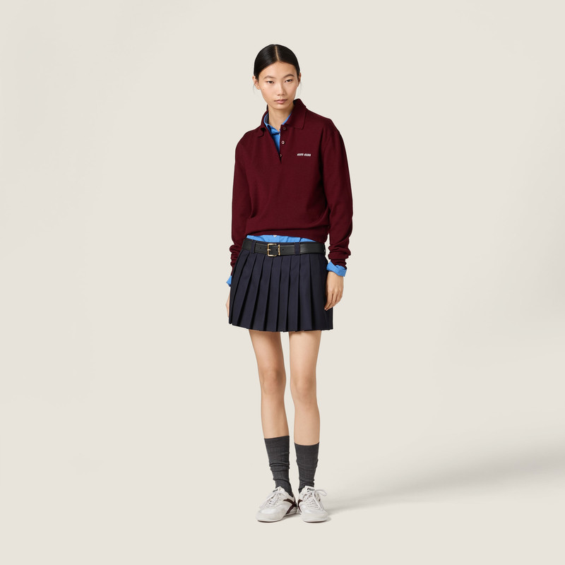 Miu Miu Pleated batavia miniskirt outlook