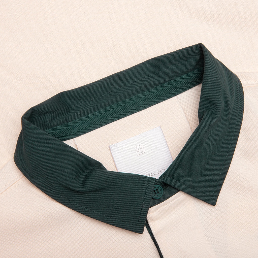 COLLEGE LONG SLEEVE POLO - WHITE/GREEN - 3