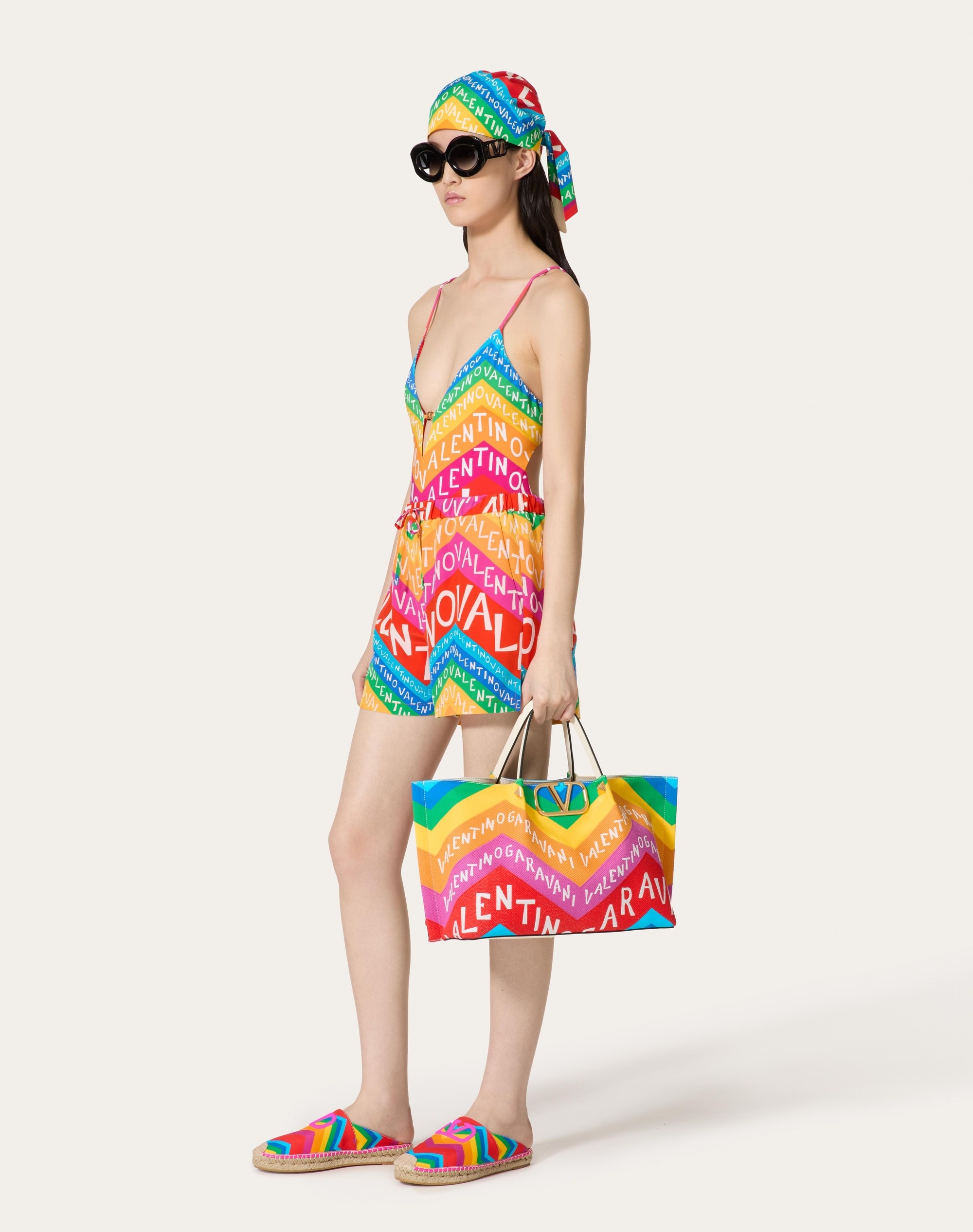 VALENTINO CREPE DE CHINE CHEVRON 24 SHORTS - 2
