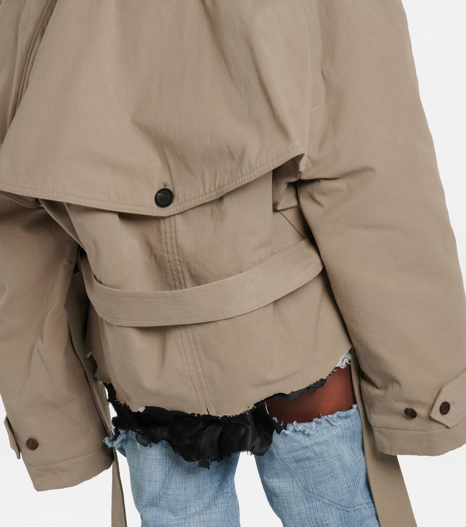 Deconstructed cotton twill trench coat - 7