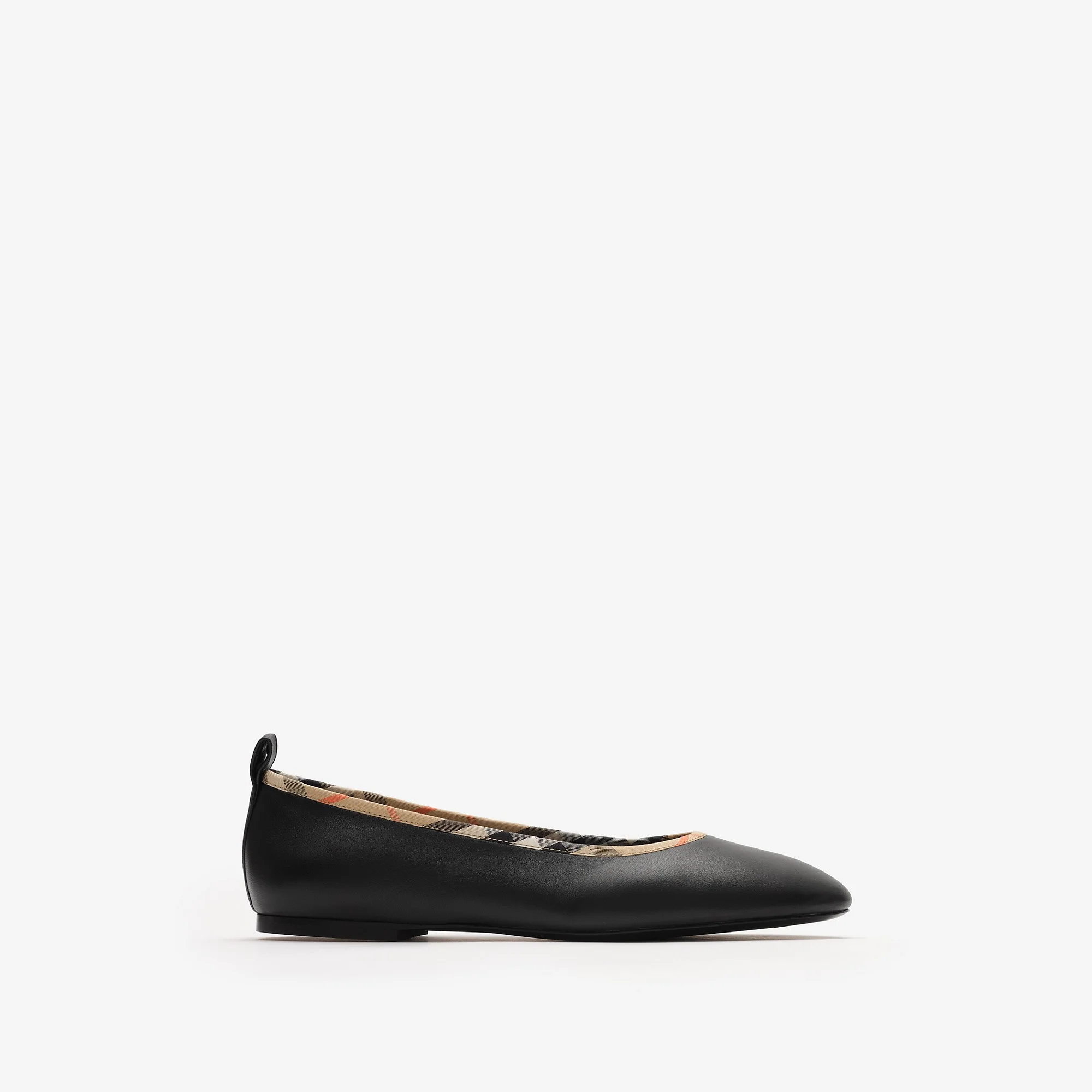 Check Trim Leather Robin Ballerinas - 1