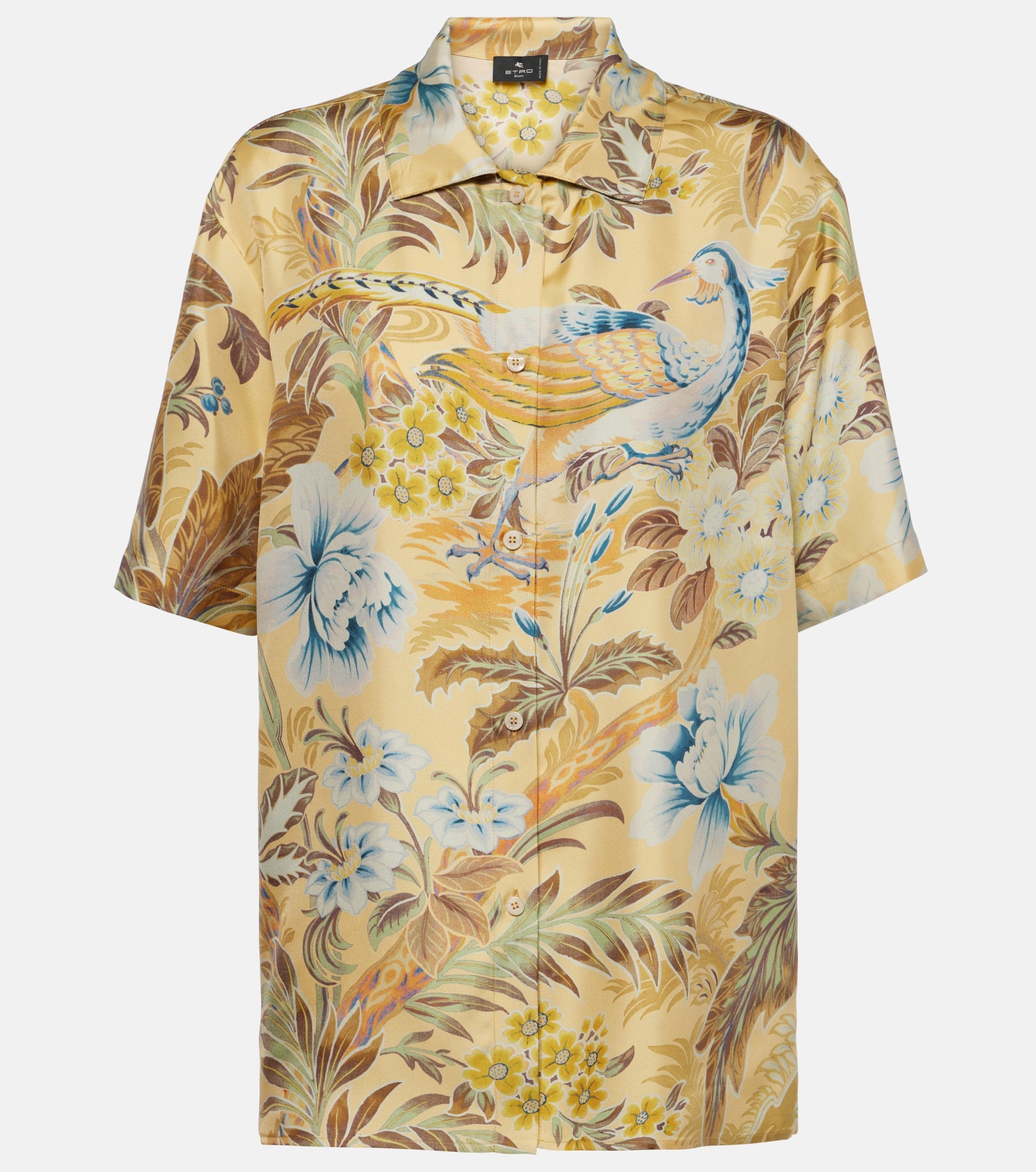 Floral silk shirt - 1