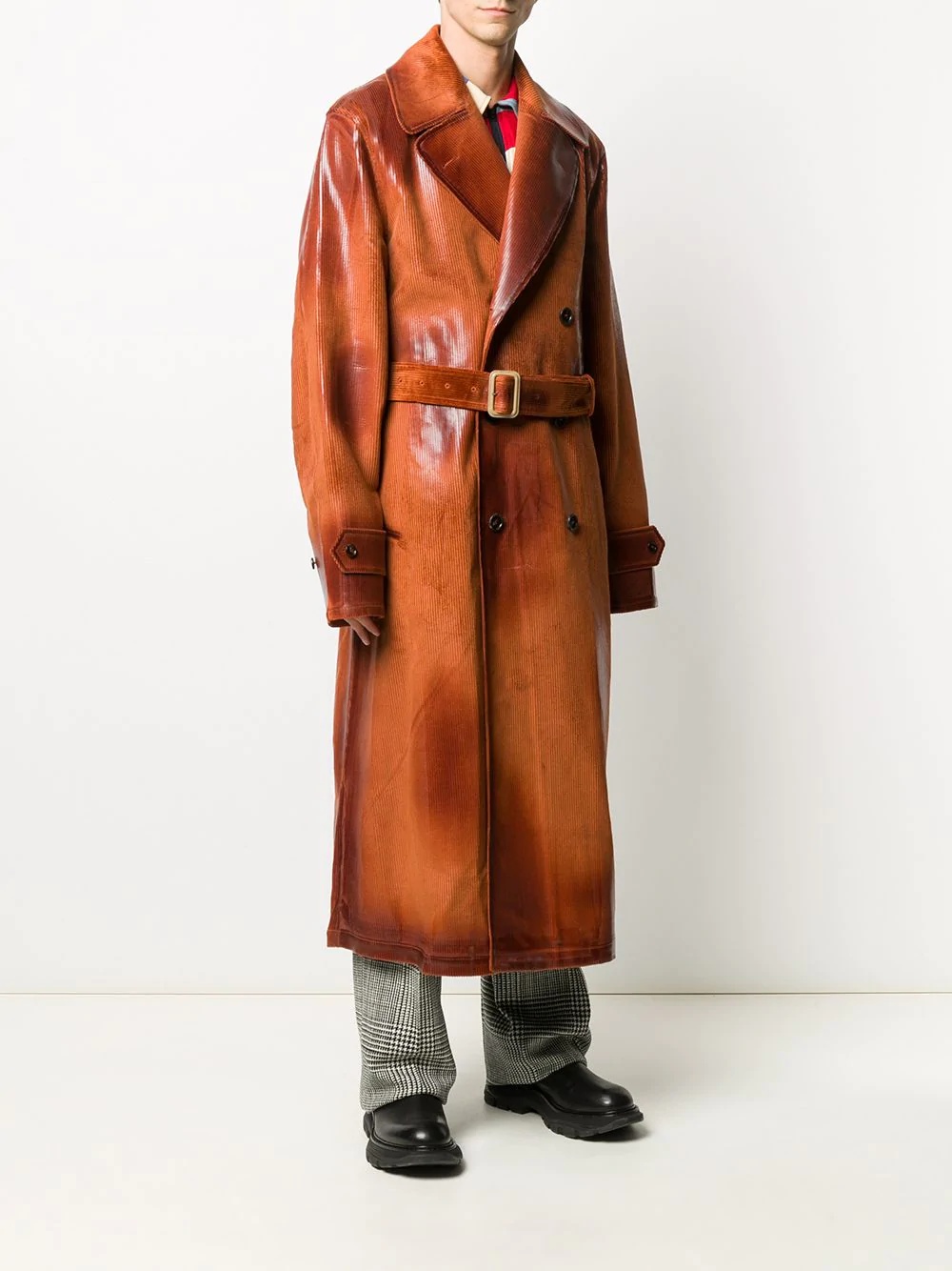 heavy waxed corduroy coat - 3