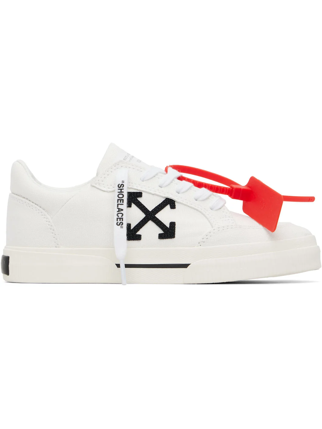 White Vulcanized Low Canvas Sneakers - 1